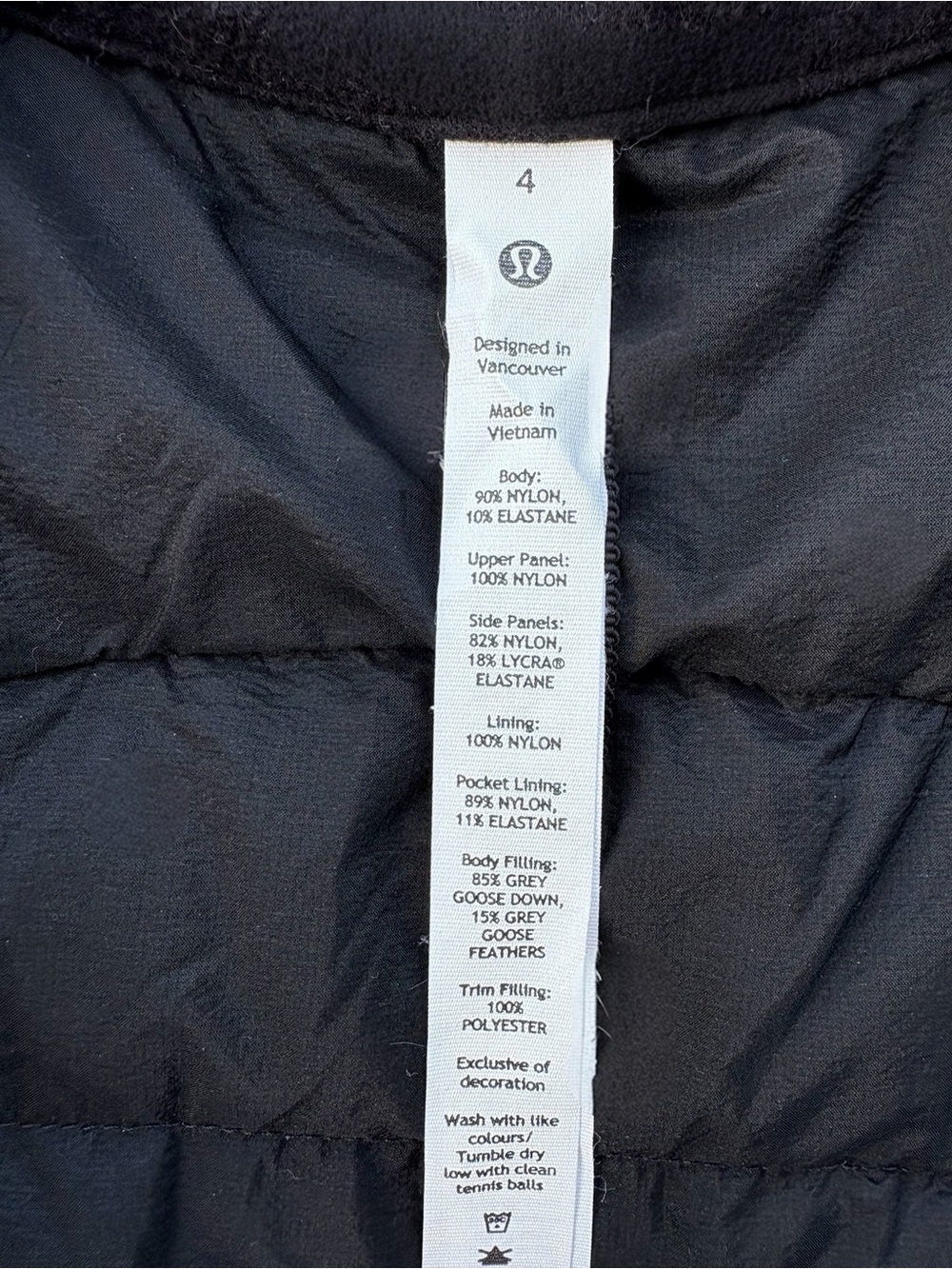 Lululemon Athletica Down For It All Vest Black Goose Down Quilted Vest - Picture 3 of 8
